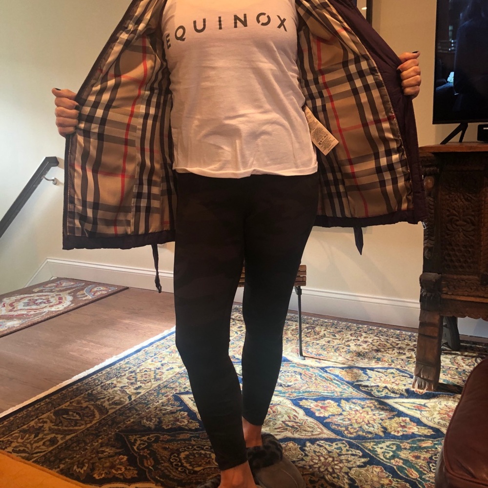 Burberry purple jacket with a belt